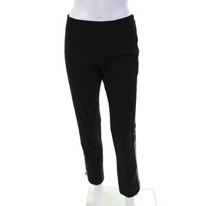 Wes Gordon Womens Snakeskin Print Sides Slim Leg Dress Pants Black Wool Size 8